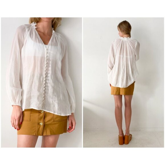 💕ZIMMERMANN💕 Botanica Butterfly Blouse ~ Pearl White 3 = US 10 Large - Picture 9 of 16